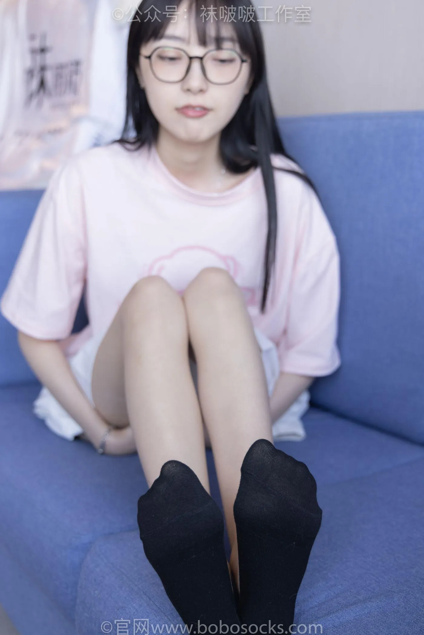 [BoBoSocks袜啵啵]NO.091 稚予-板鞋、淡粉色船袜、黑色船袜、裸足 [148P]插图3